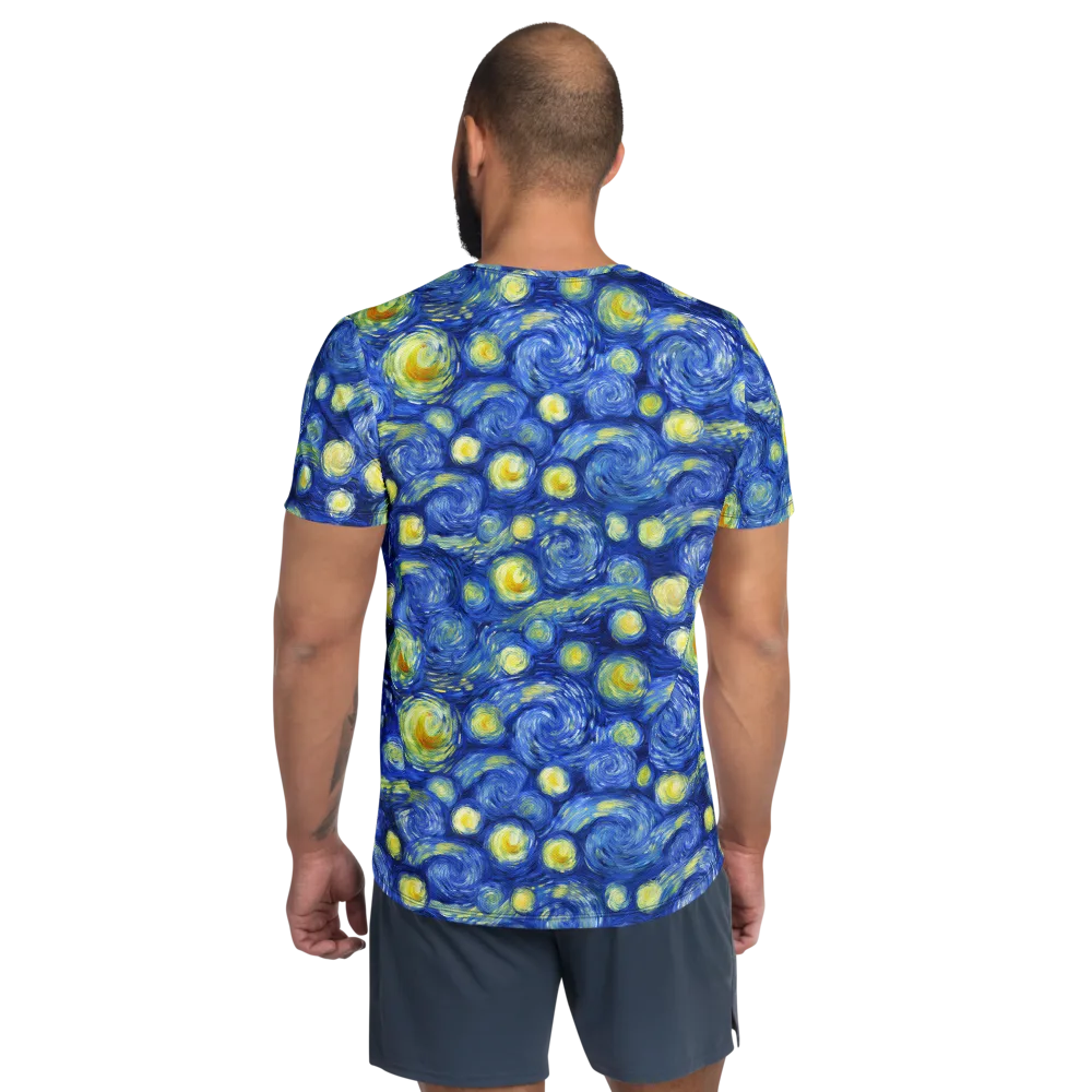Cobalt Stardrift on Men's Athletic T-Shirt — Back