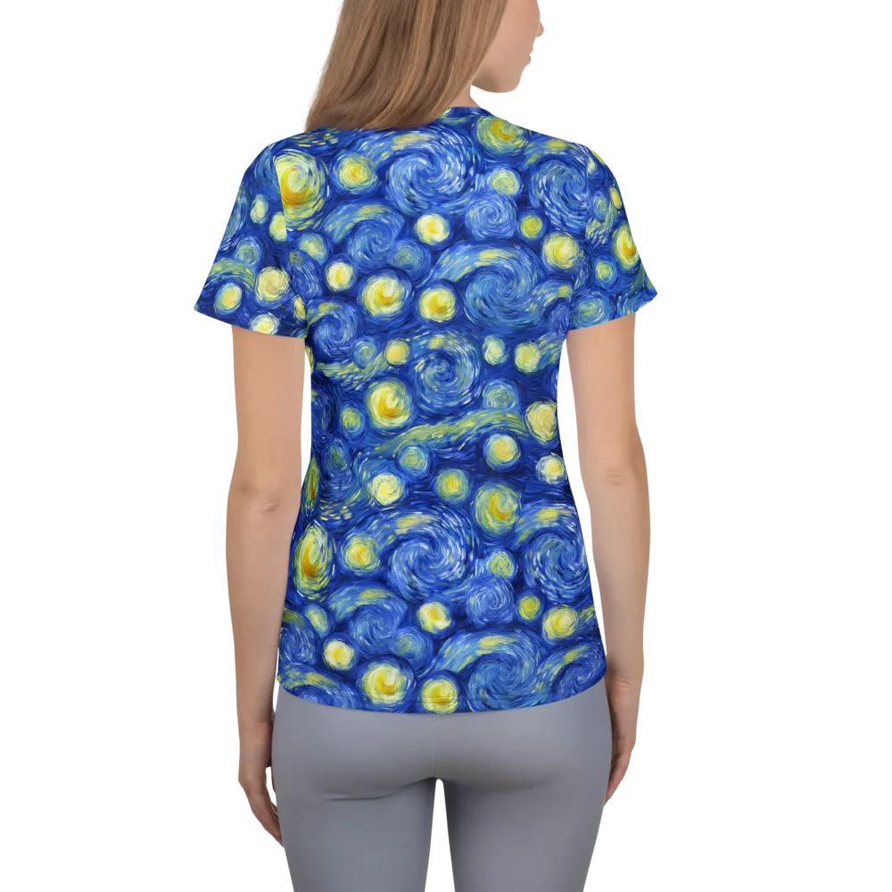 Cobalt Stardrift on Women's Athletic T-Shirt — Back