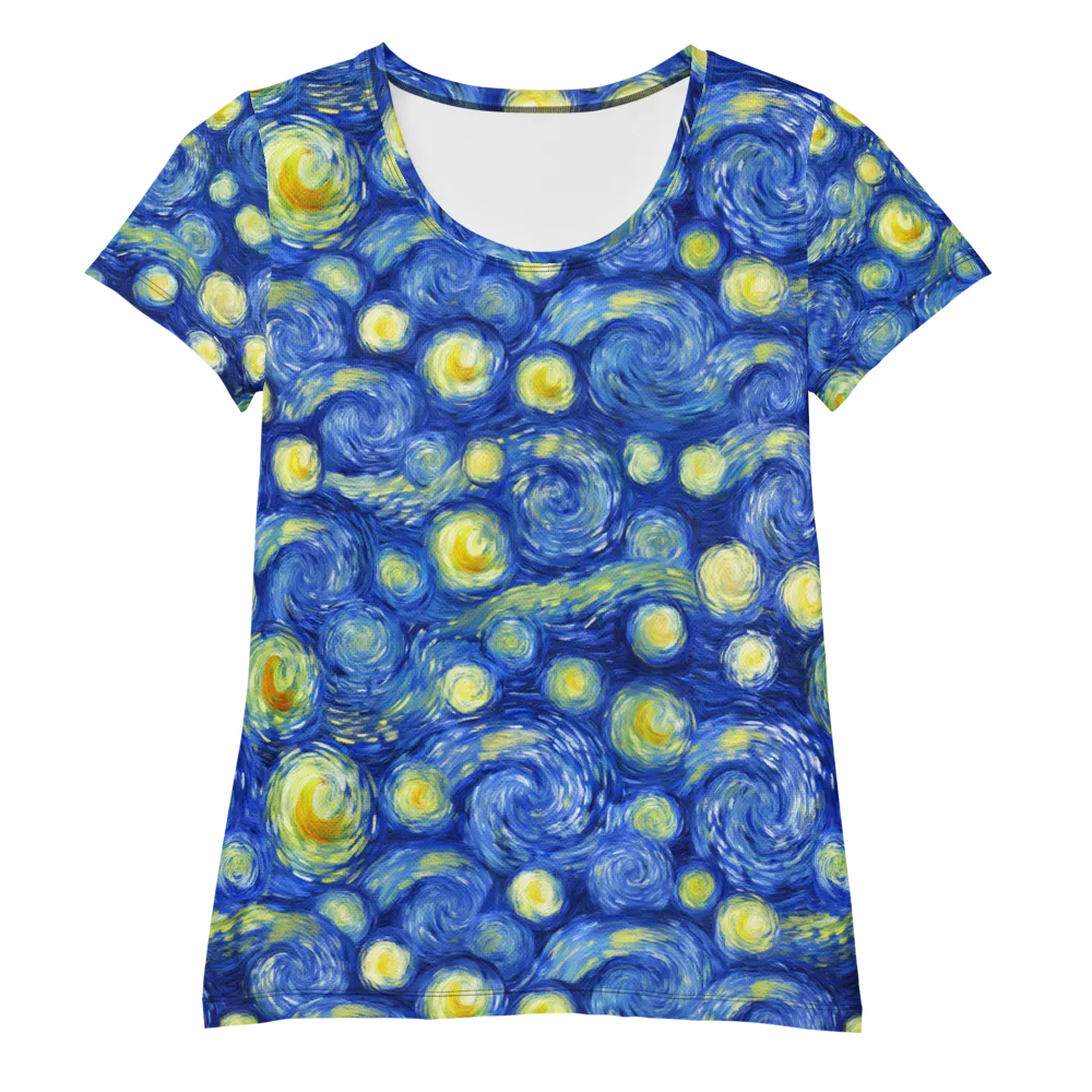 Cobalt Stardrift on Women's Athletic T-Shirt — Front