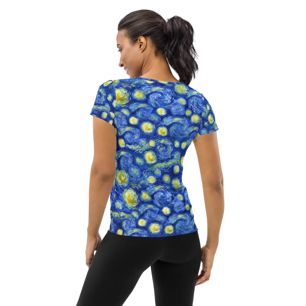Cobalt Stardrift on Women's Athletic T-Shirt — Back