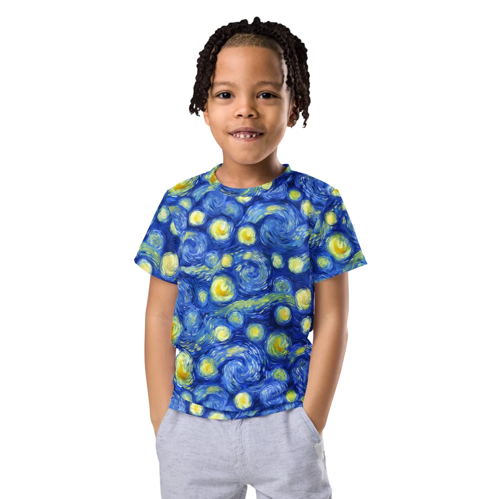 Cobalt Stardrift on Kids Crew Neck T-Shirt — Front