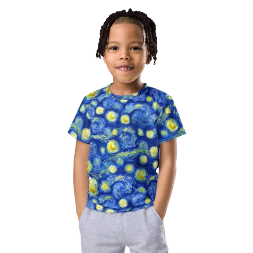 Cobalt Stardrift on a Kids Crew Neck T-Shirt