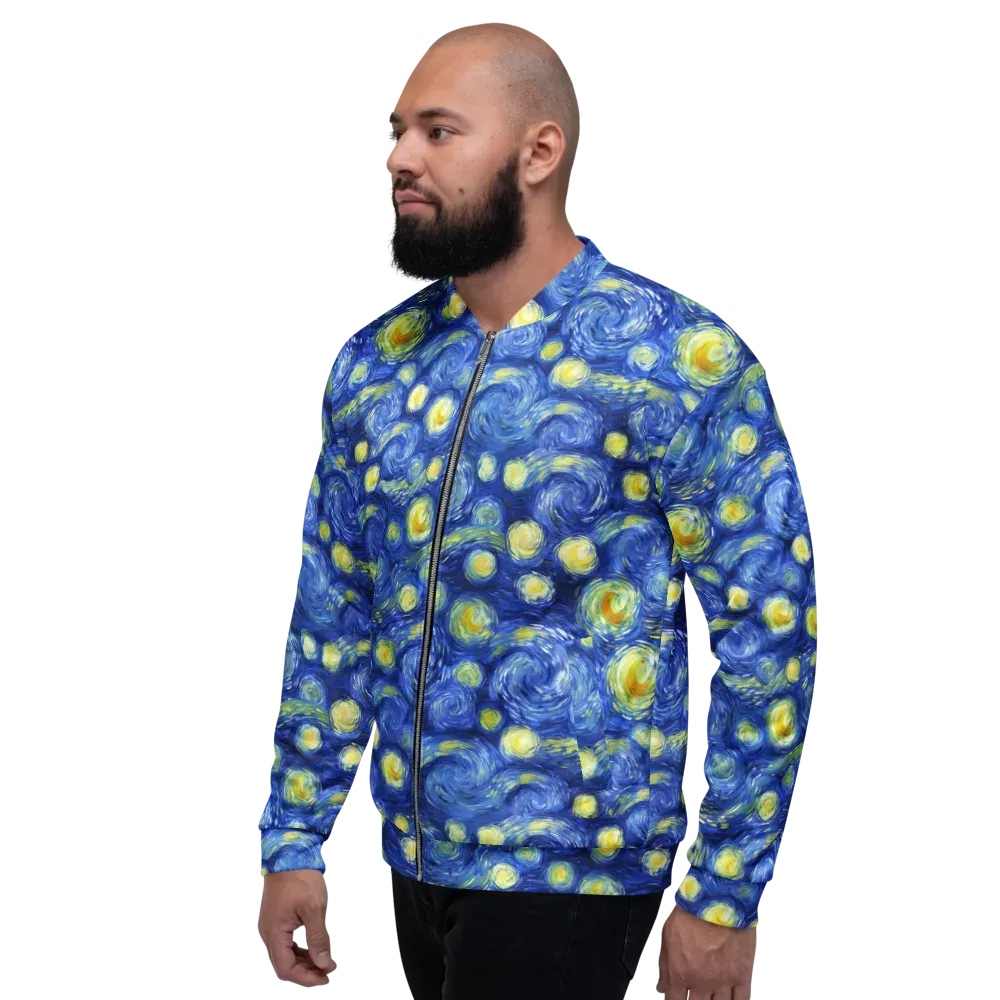 Cobalt Stardrift on Bomber Jacket — Left