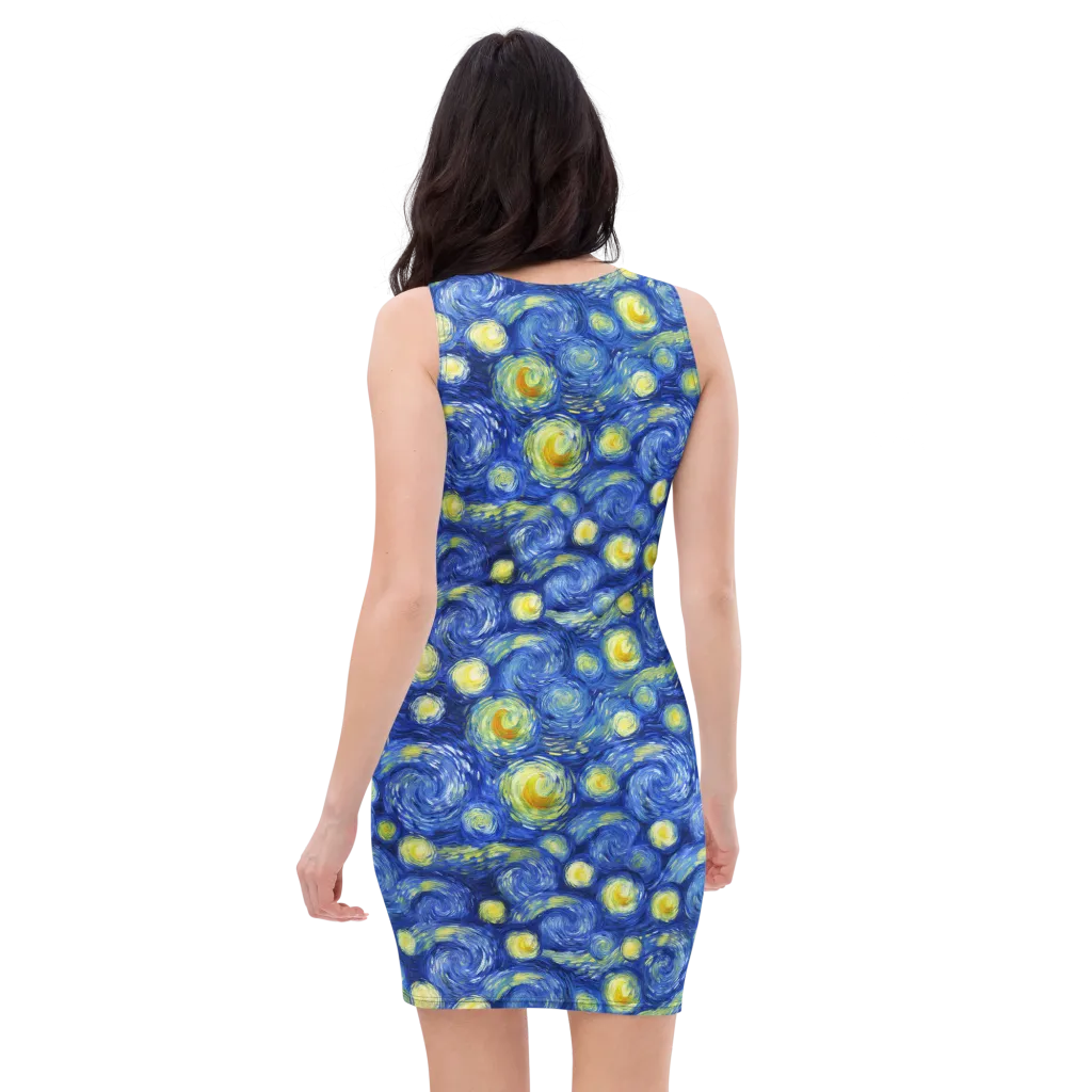 Cobalt Stardrift on Bodycon Dress — Back
