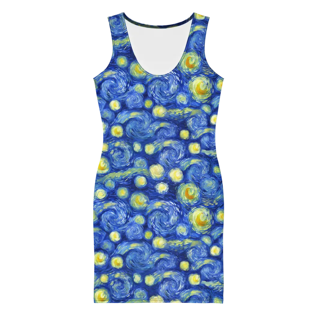 Cobalt Stardrift on Bodycon Dress — Front