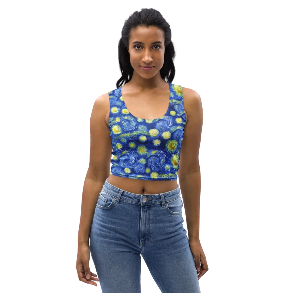 Cobalt Stardrift on Crop Top — Front