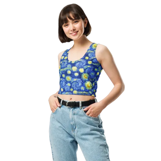 Cobalt Stardrift on a Crop Top