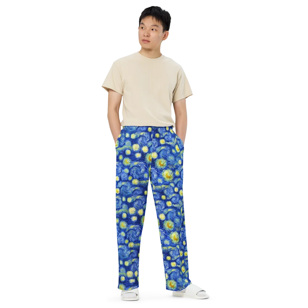 Cobalt Stardrift on Wide-Leg Pants — Front