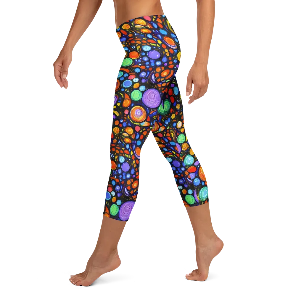 Psychedelic Constellation on Capri Leggings — Left
