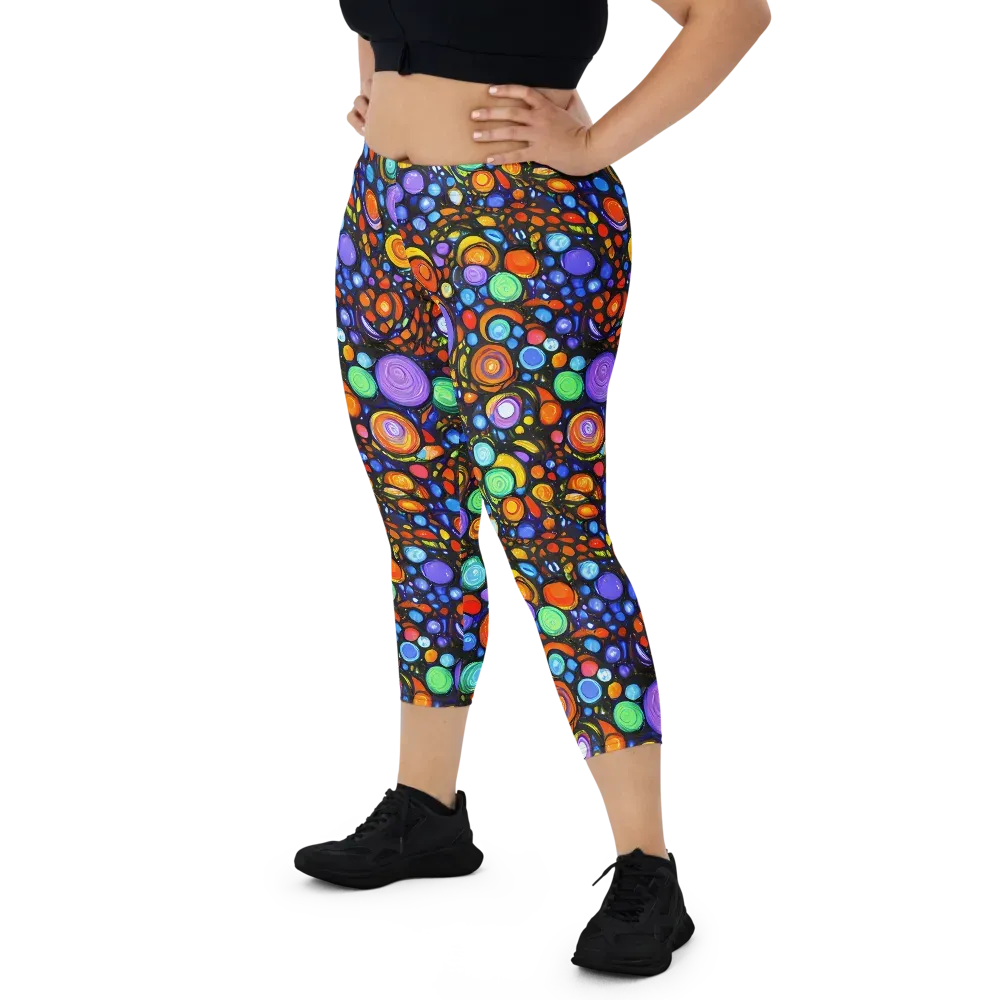 Psychedelic Constellation on Capri Leggings — Front