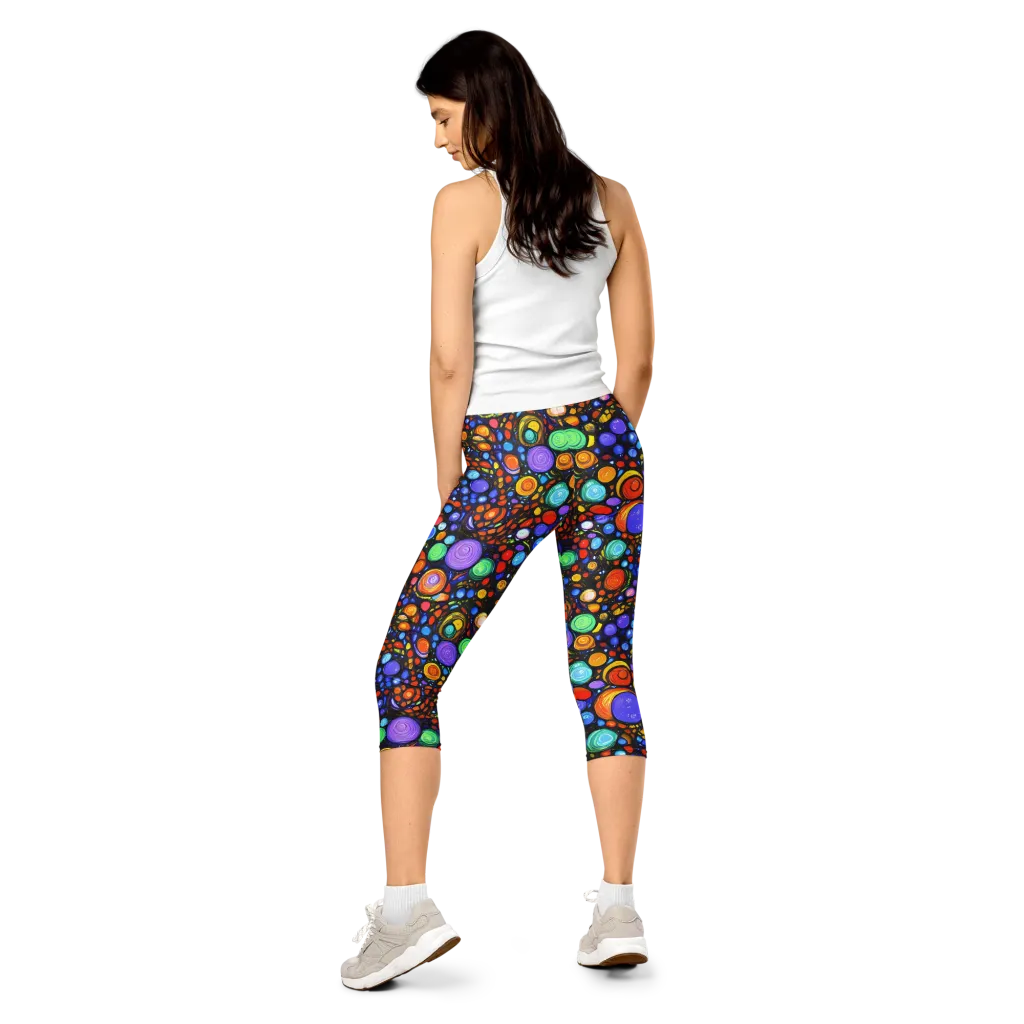 Psychedelic Constellation on Capri Leggings — Back