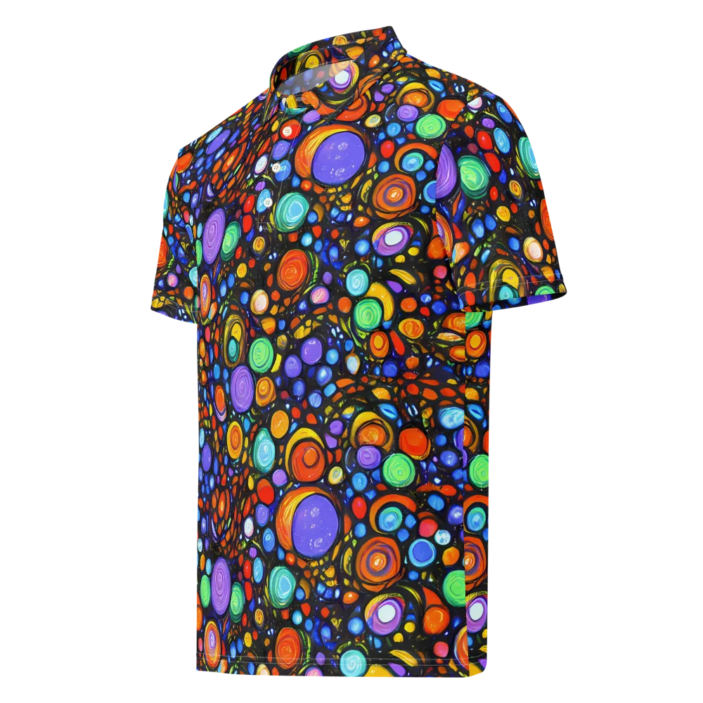 Psychedelic Constellation on Men's Slim Fit Polo Shirt — Left Front
