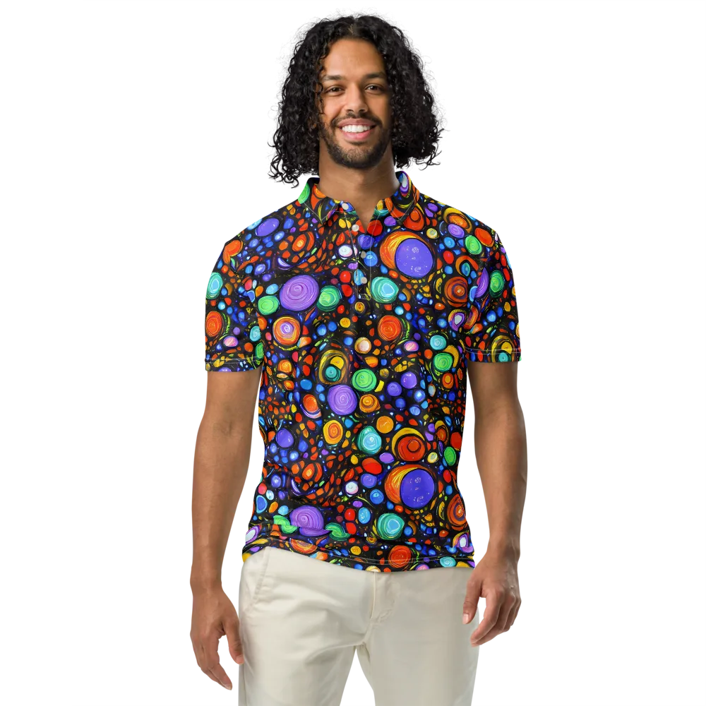 Psychedelic Constellation on Men's Slim Fit Polo Shirt — Front