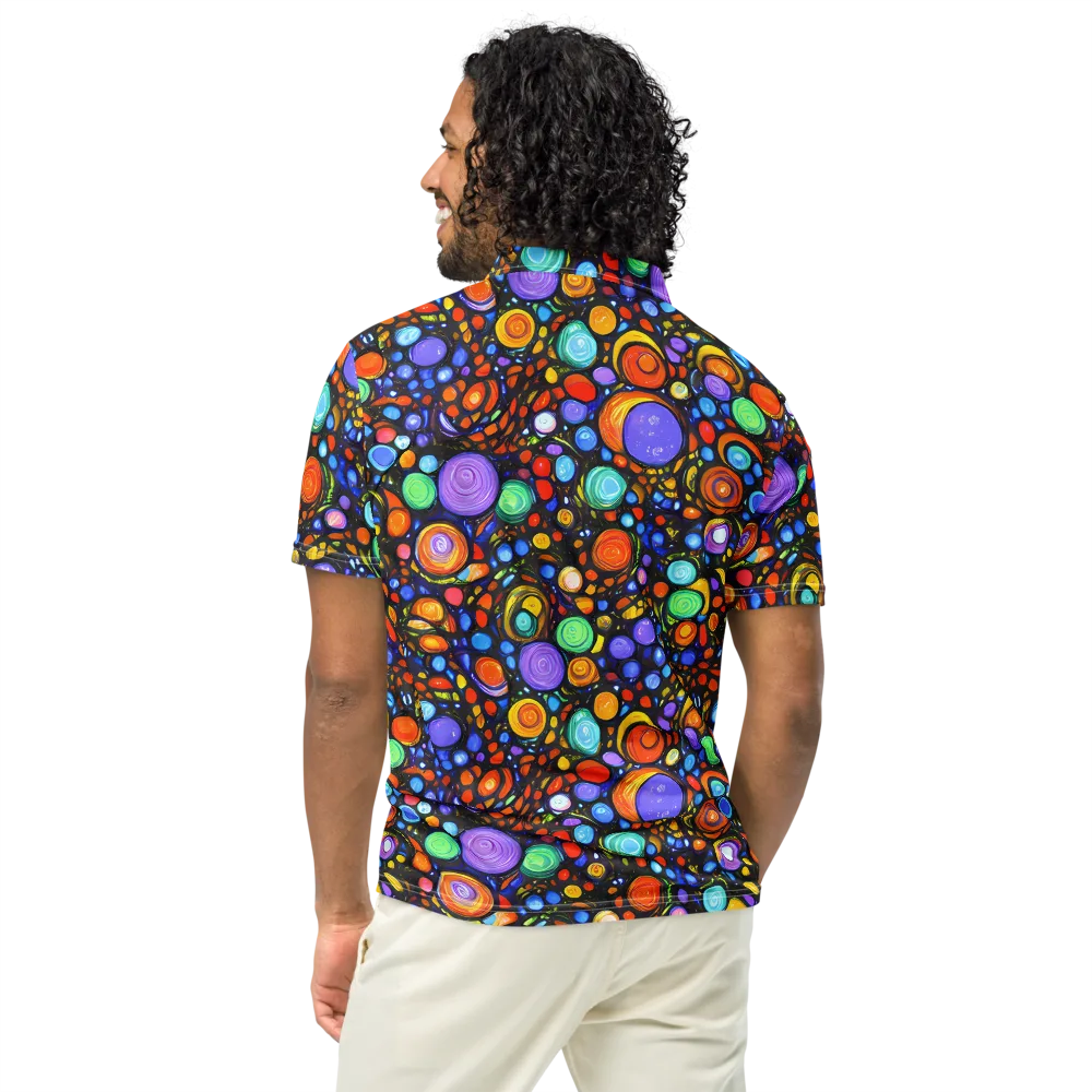 Psychedelic Constellation on Men's Slim Fit Polo Shirt — Back