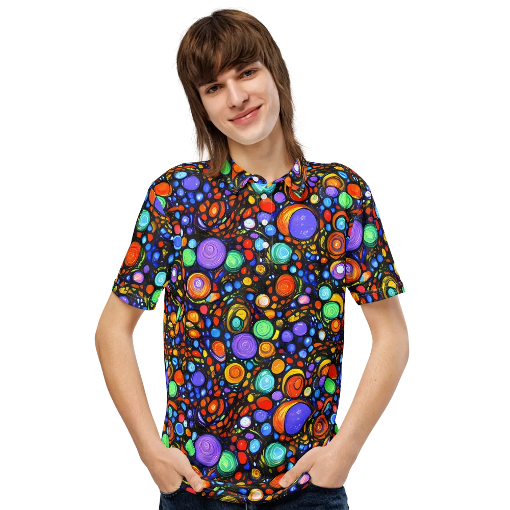 Psychedelic Constellation on Men's Slim Fit Polo Shirt — Front