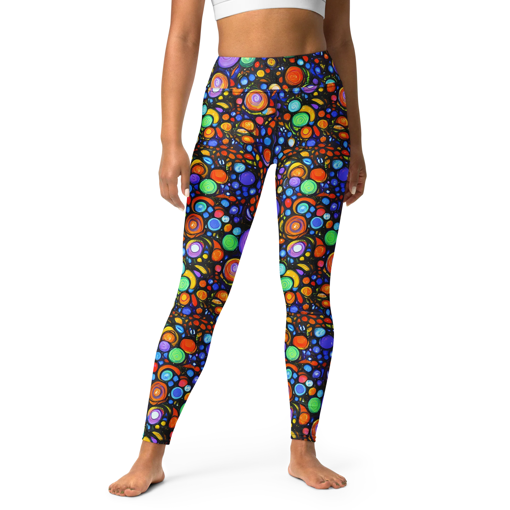 Psychedelic Constellation on Yoga Leggings — Front