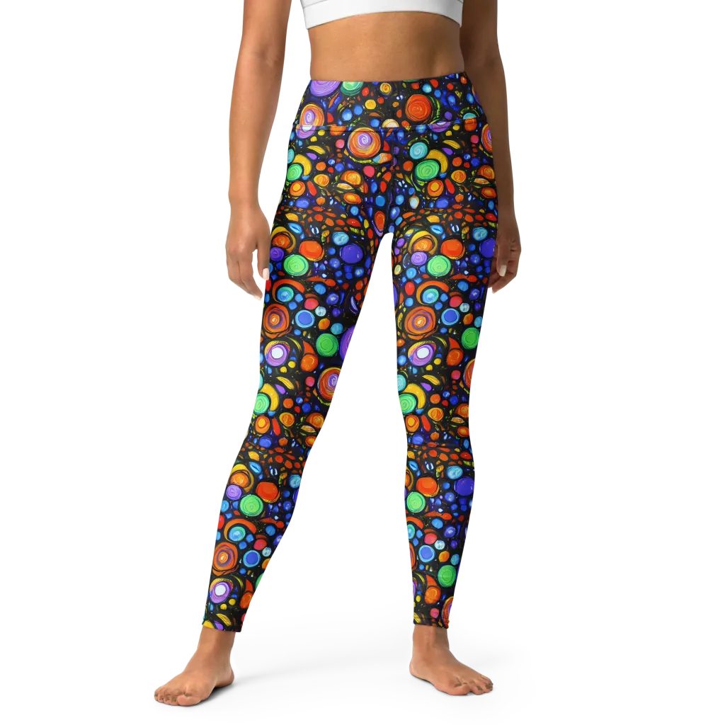 Psychedelic Constellation on Yoga Leggings — Front