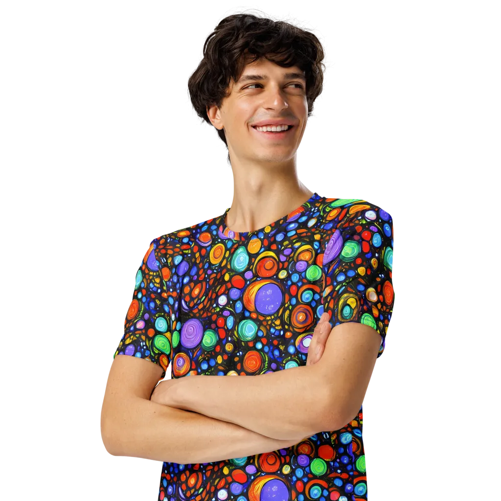 Psychedelic Constellation on Men's Crew Neck T-Shirt — Left Front