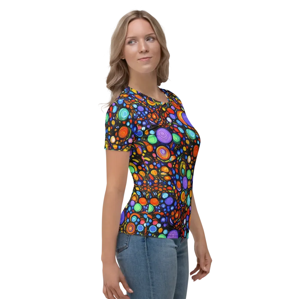 Psychedelic Constellation on Women's Crew Neck T-Shirt — Right