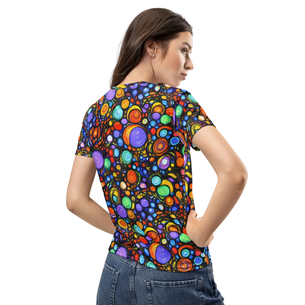 Psychedelic Constellation on Women's Crew Neck T-Shirt — Back