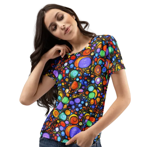 Psychedelic Constellation on a Women's Crew Neck T-Shirt