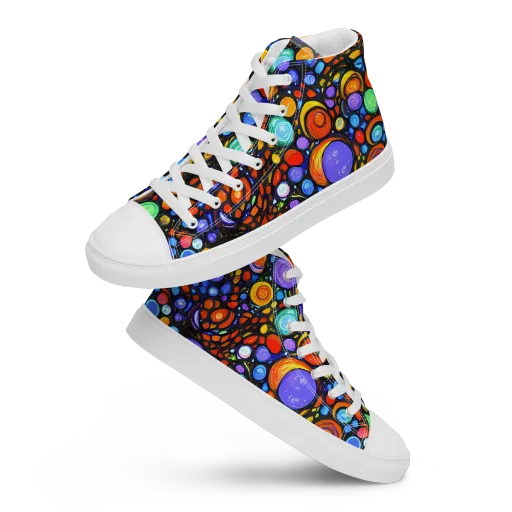 Psychedelic Constellation on a Women's High Top Canvas Shoes