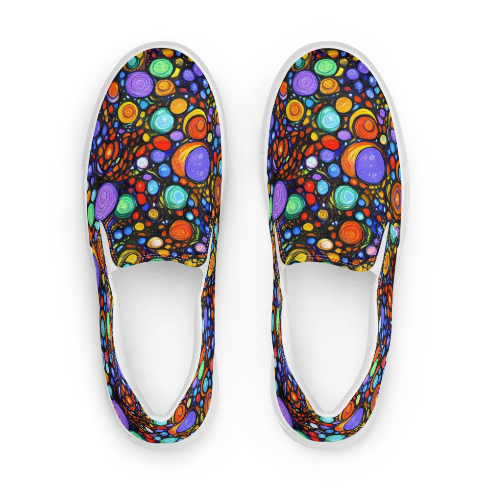 Psychedelic Constellation on Men's Slip-On Canvas Shoes — Front