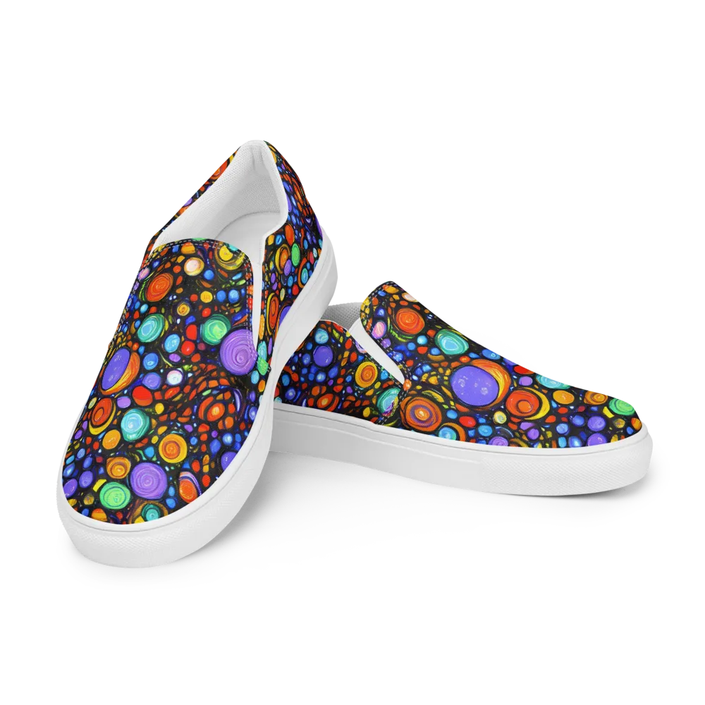 Psychedelic Constellation on Men's Slip-On Canvas Shoes — Left Front