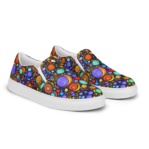 Psychedelic Constellation on a Women's Slip-On Canvas Shoes