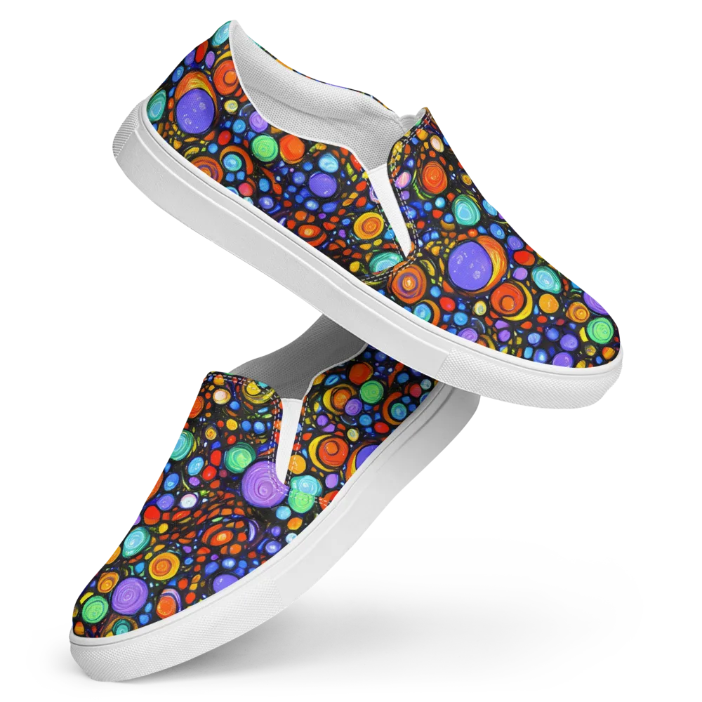 Psychedelic Constellation on Women's Slip-On Canvas Shoes — Front