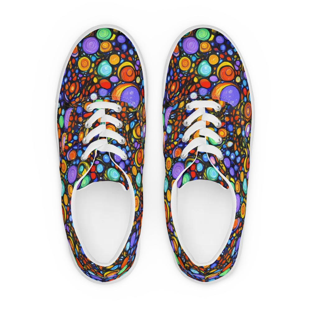 Psychedelic Constellation on Men's Lace-Up Canvas Shoes — Front