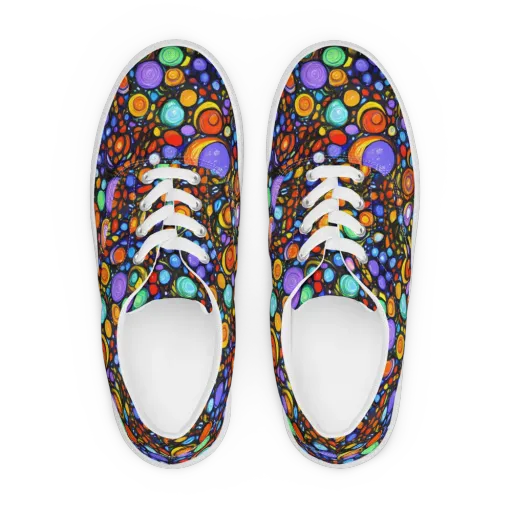 Psychedelic Constellation on a Men's Lace-Up Canvas Shoes