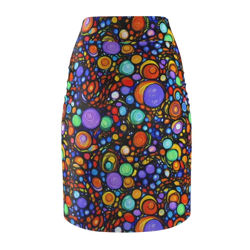 Psychedelic Constellation on Pencil Skirt — Back