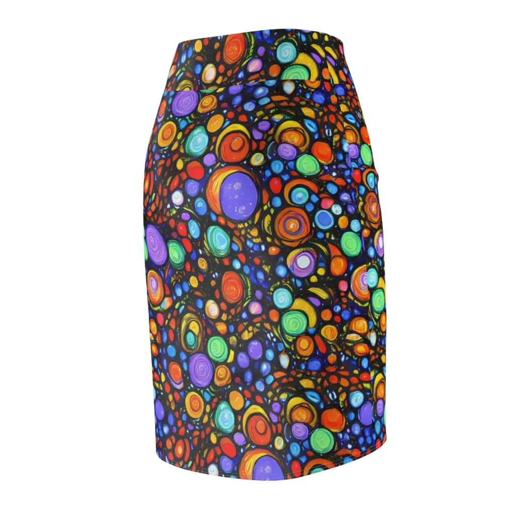 Psychedelic Constellation on Pencil Skirt — Back Side