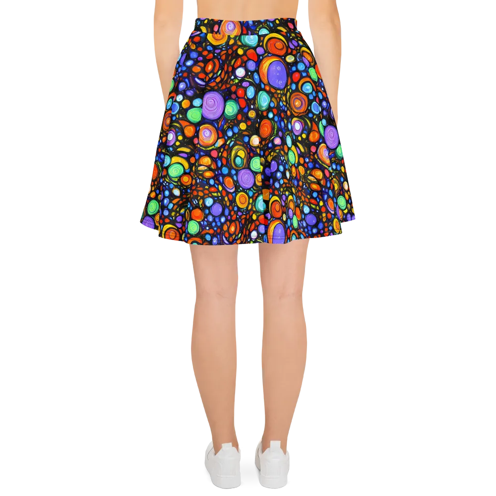 Psychedelic Constellation on Skater Skirt — Back