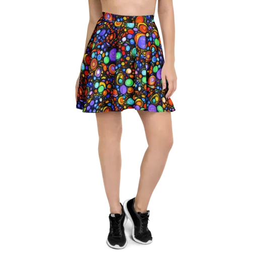 Psychedelic Constellation on a Skater Skirt
