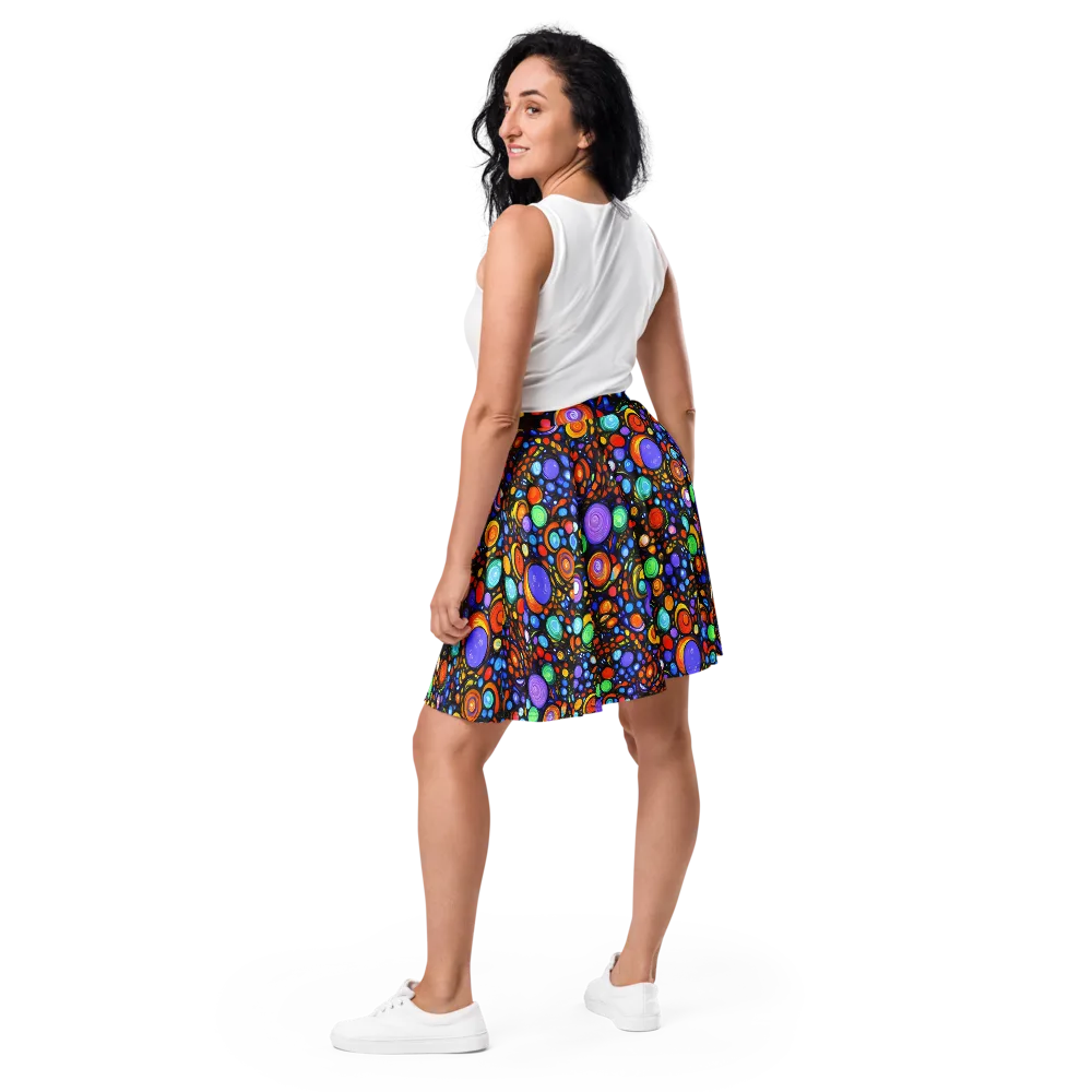 Psychedelic Constellation on Skater Skirt — Back