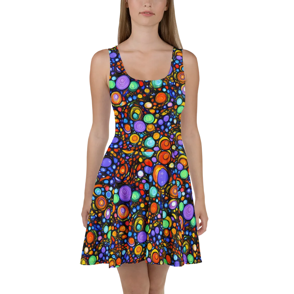 Psychedelic Constellation on Skater Dress — Front
