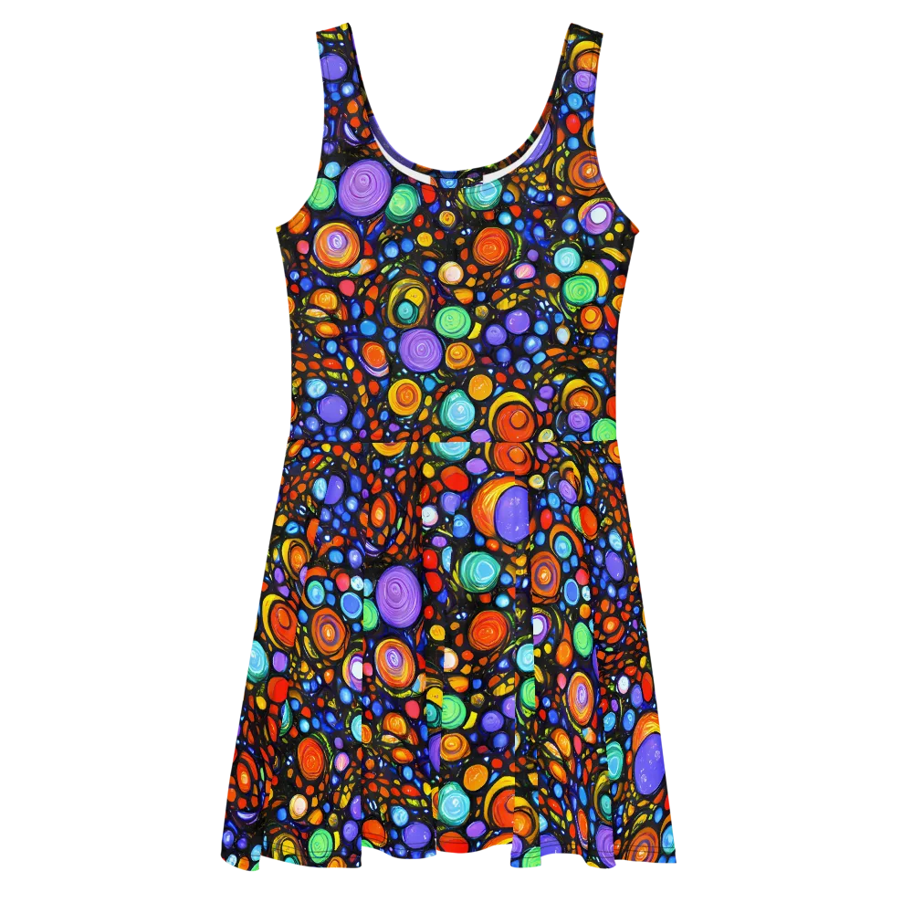 Psychedelic Constellation on Skater Dress — Front