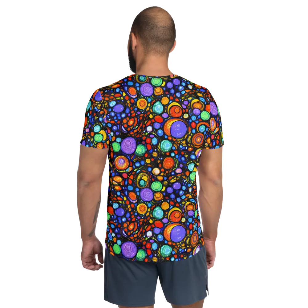 Psychedelic Constellation on Men's Athletic T-Shirt — Back