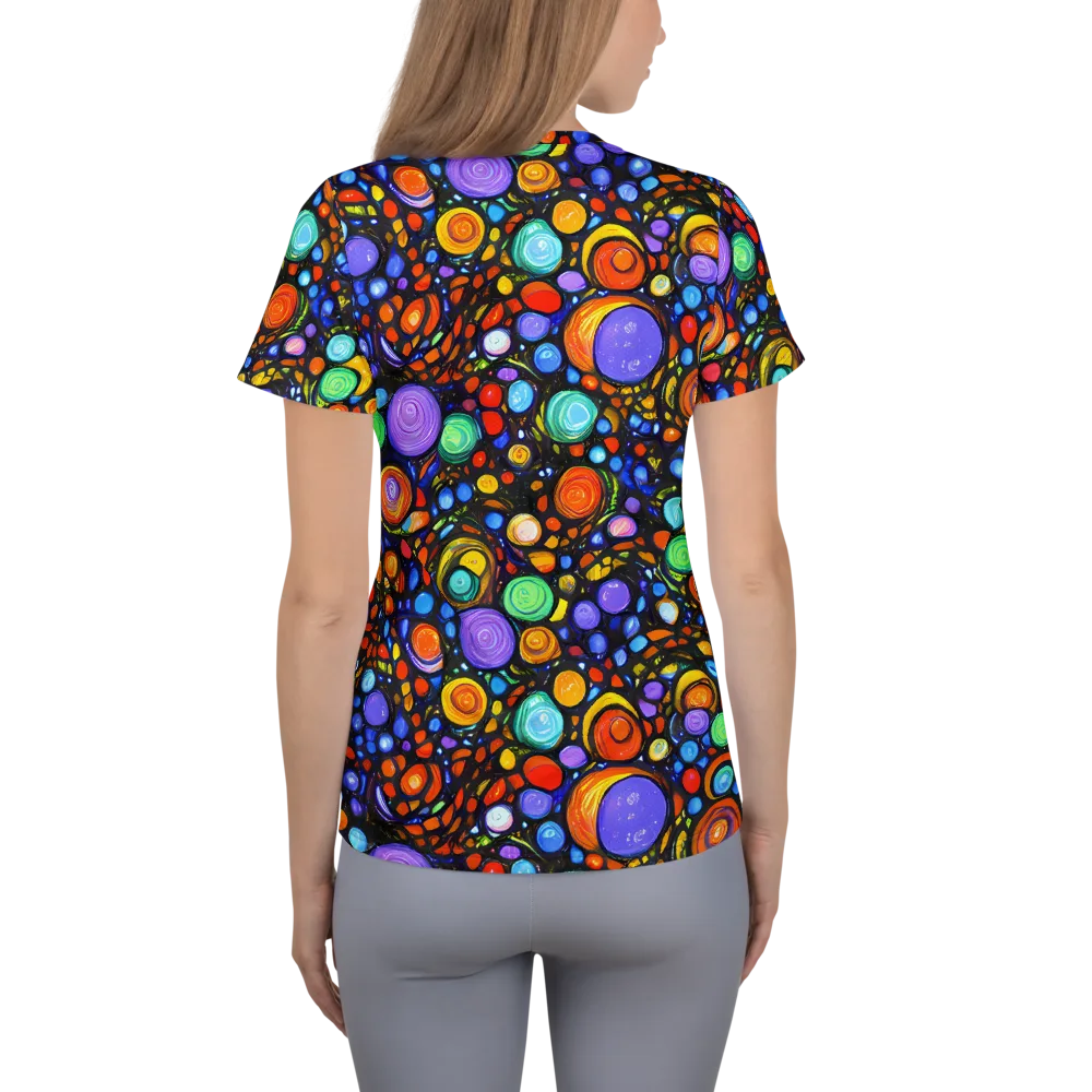 Psychedelic Constellation on Women's Athletic T-Shirt — Back