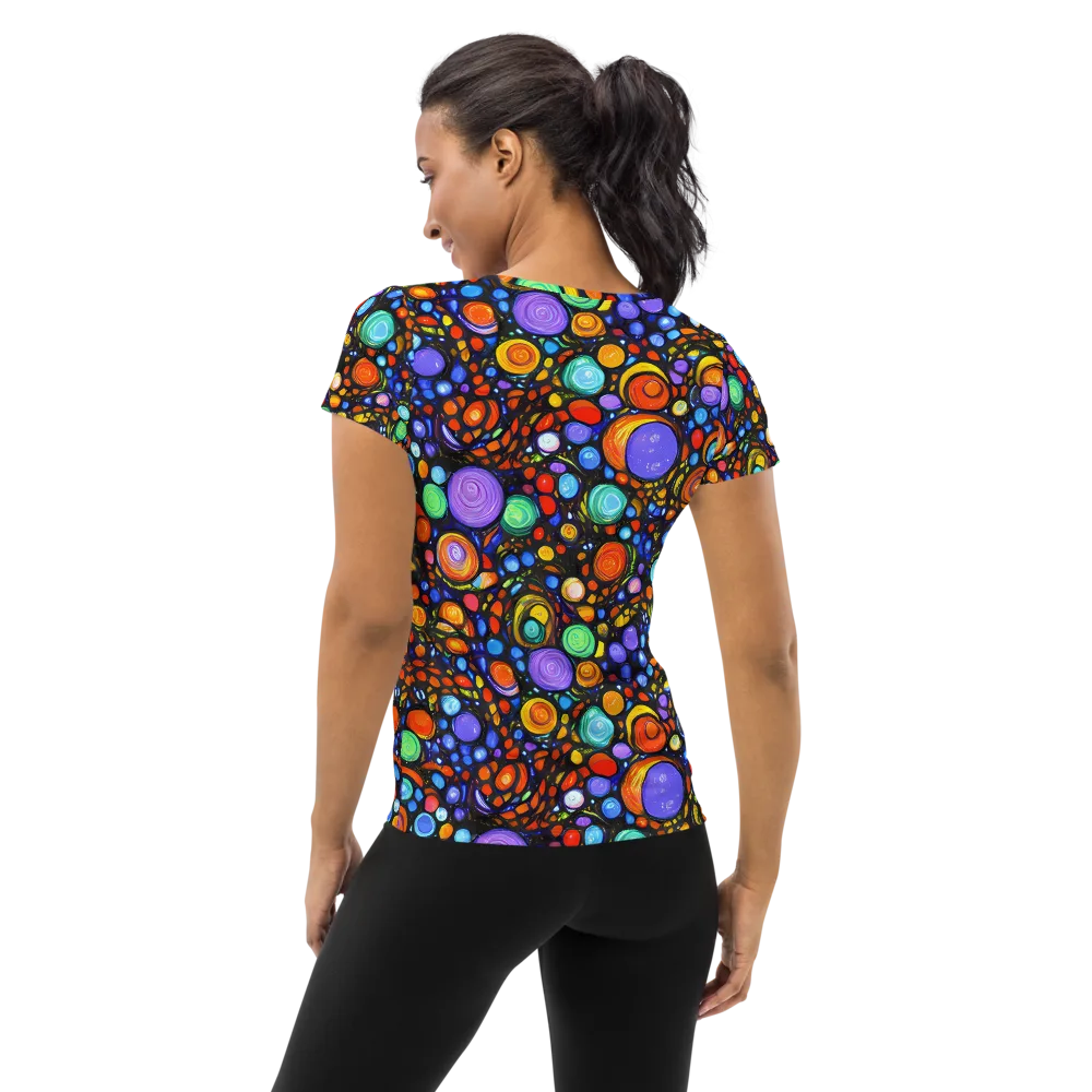 Psychedelic Constellation on Women's Athletic T-Shirt — Back