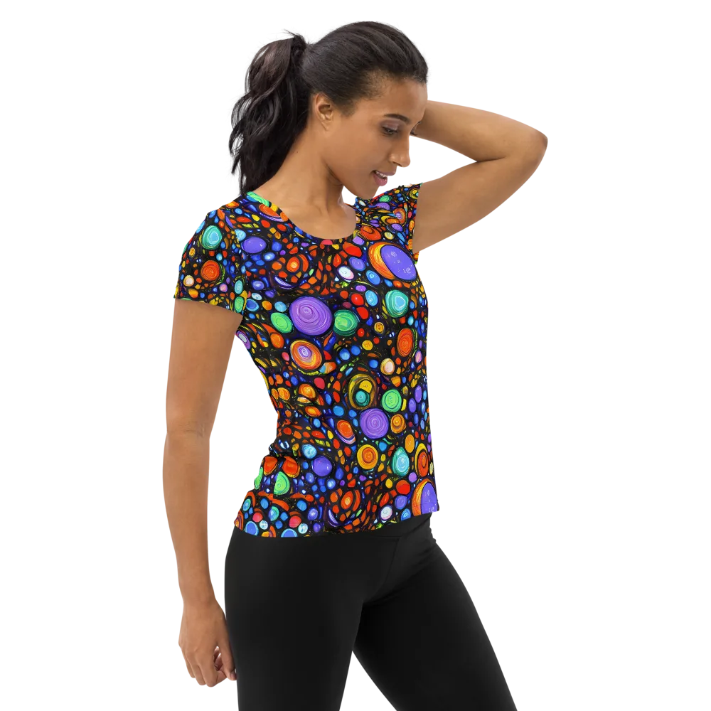 Psychedelic Constellation on Women's Athletic T-Shirt — Right