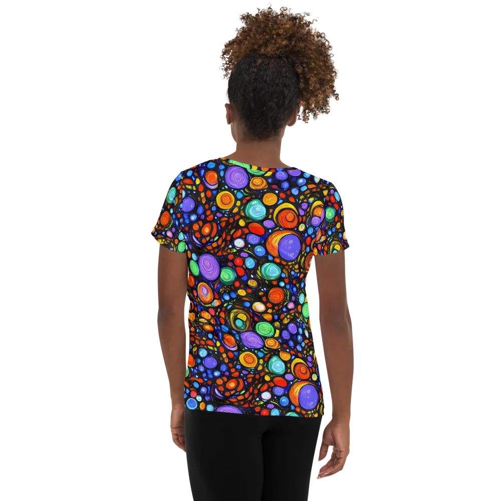 Psychedelic Constellation on Women's Athletic T-Shirt — Back