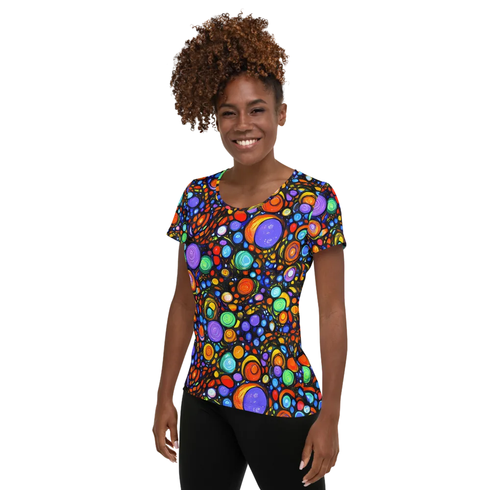 Psychedelic Constellation on Women's Athletic T-Shirt — Left