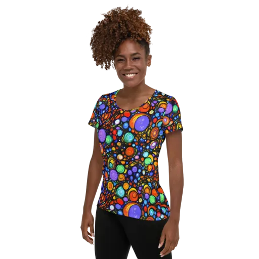 Psychedelic Constellation on a Women's Athletic T-Shirt