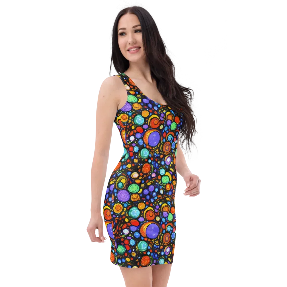 Psychedelic Constellation on Bodycon Dress — Right Front