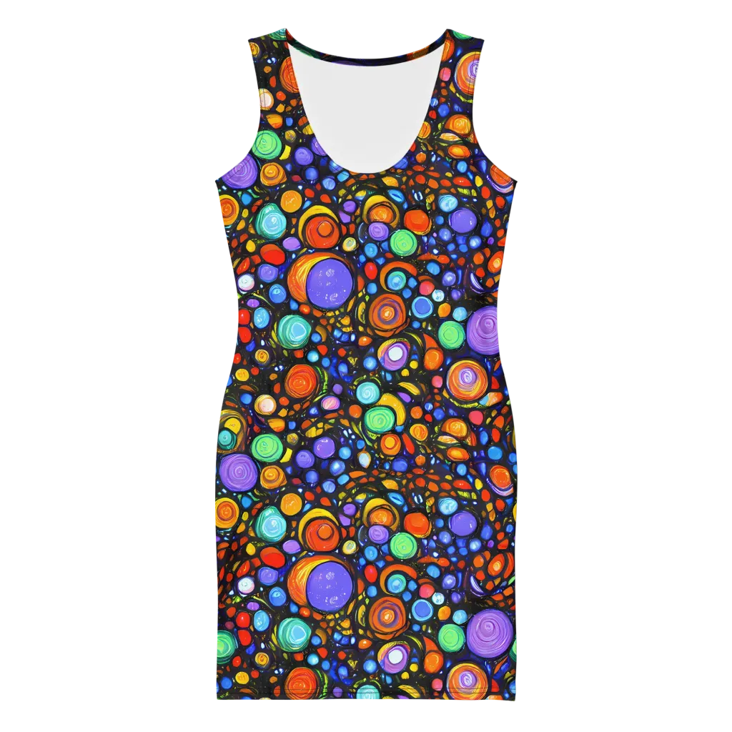 Psychedelic Constellation on Bodycon Dress — Front