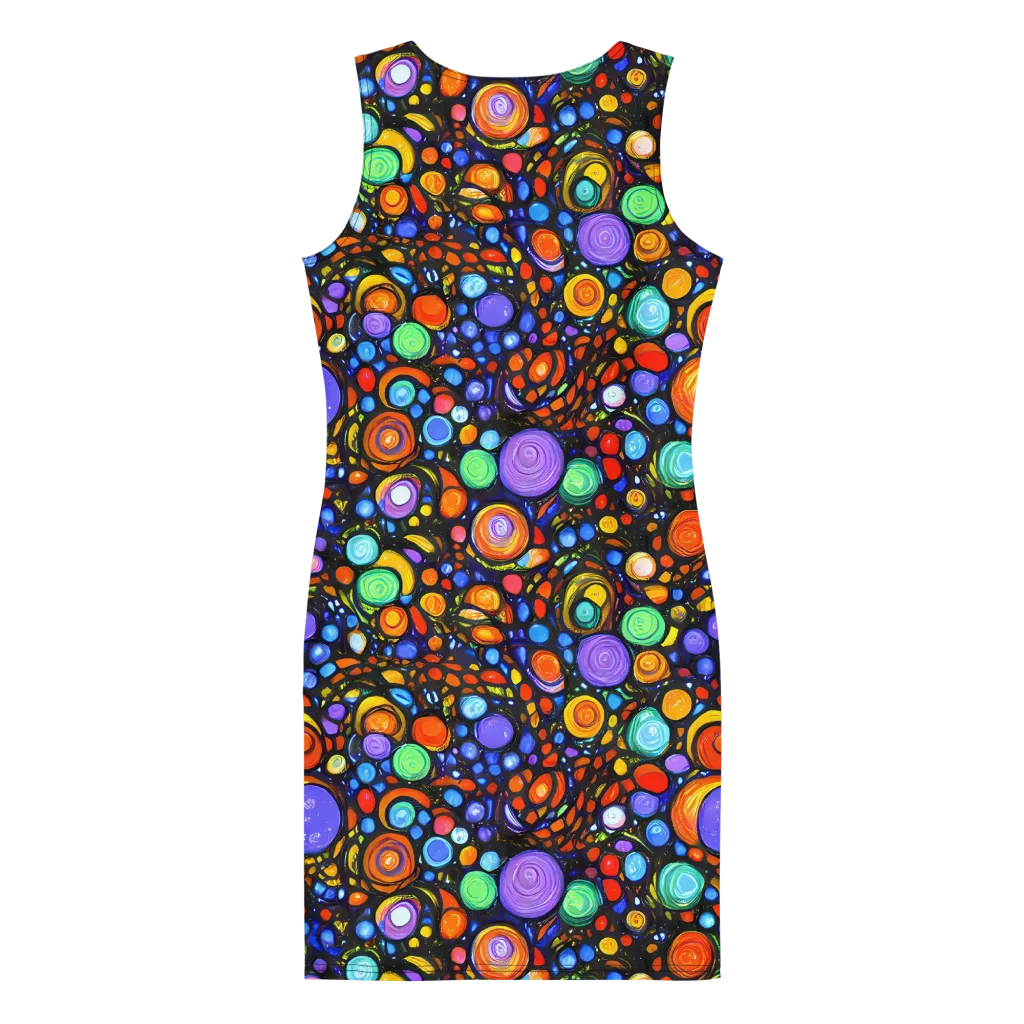 Psychedelic Constellation on Bodycon Dress — Back