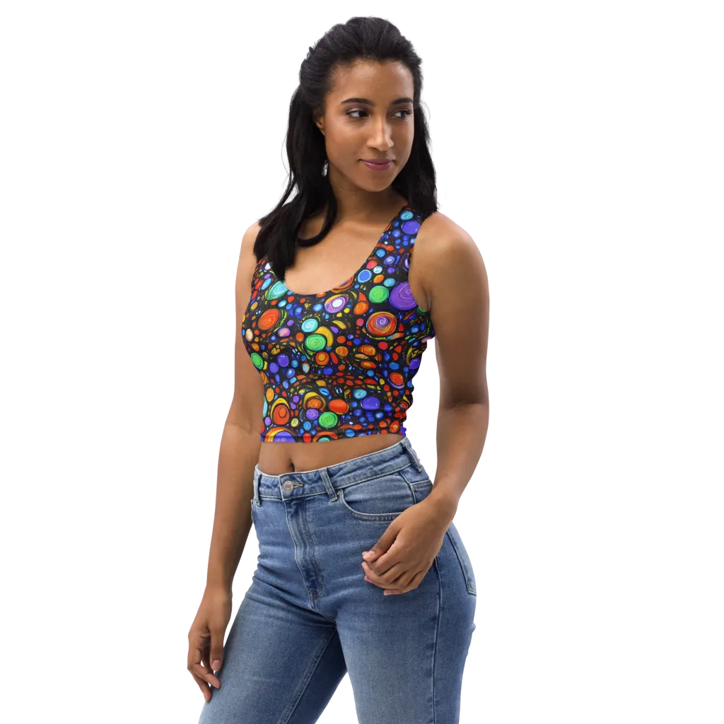 Psychedelic Constellation on Crop Top — Left Front